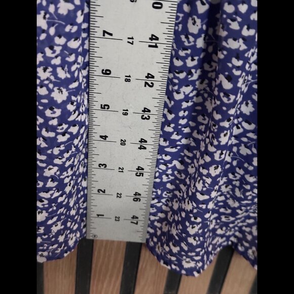 Jessica Simpson Dress Medium Blue Tiered Long Sleeve Blossom Floral Midi / Maxi - Picture 5 of 6